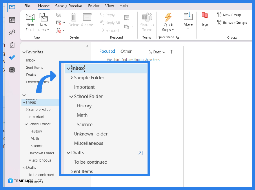 how do i find a folder in outlook email