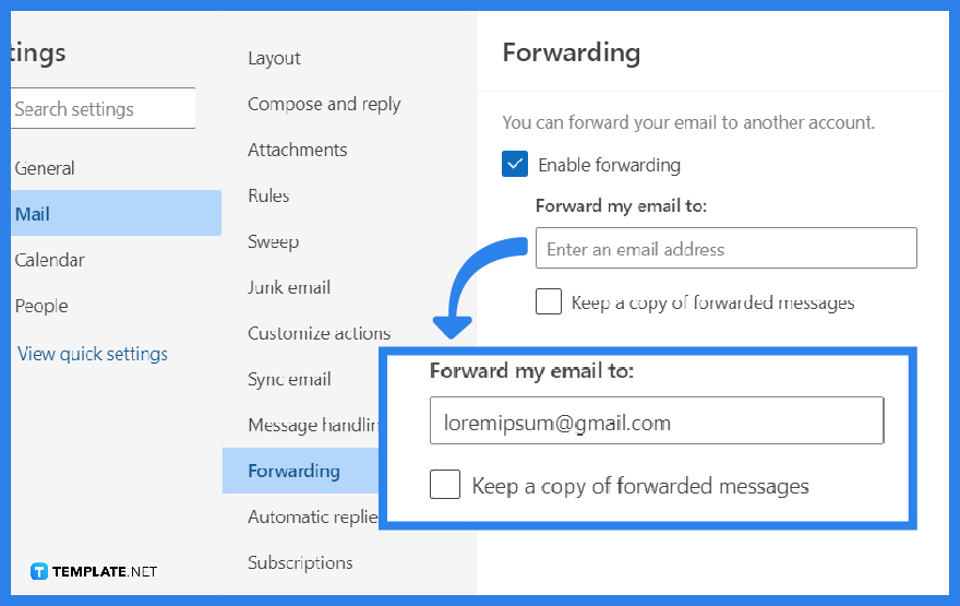 how to forward emails from microsoft outlook to gmail step