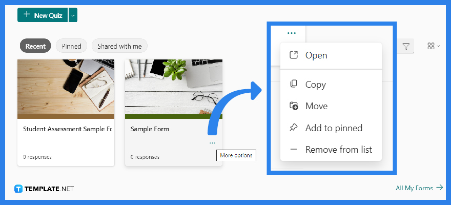how to move microsoft form from one group step