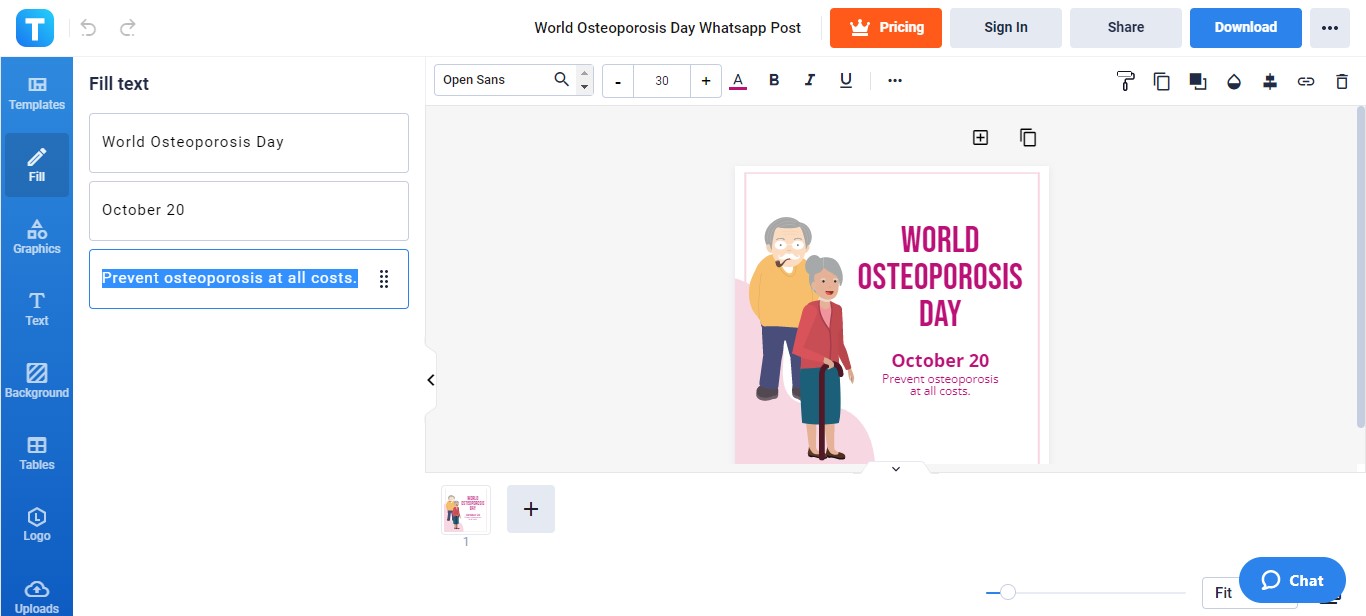 input your osteoporosis day slogan