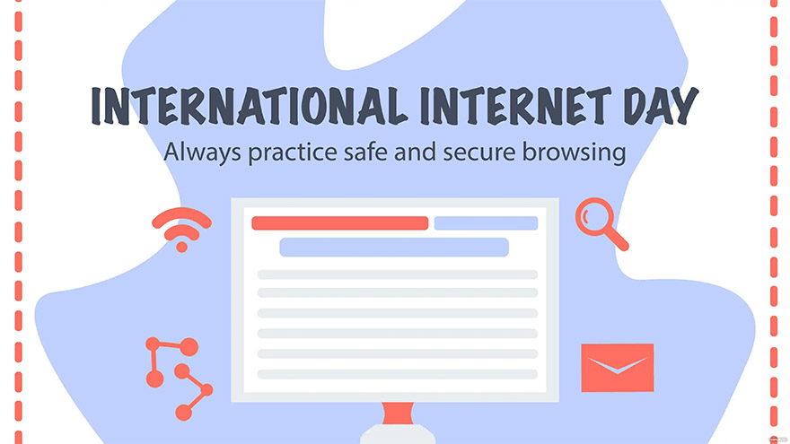 international internet day flyer background