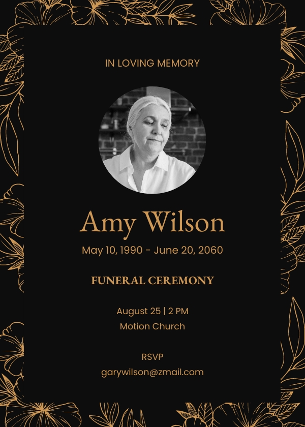 Funeral Card Maker - Free, Creator, Generator, Edit Online | Free ...