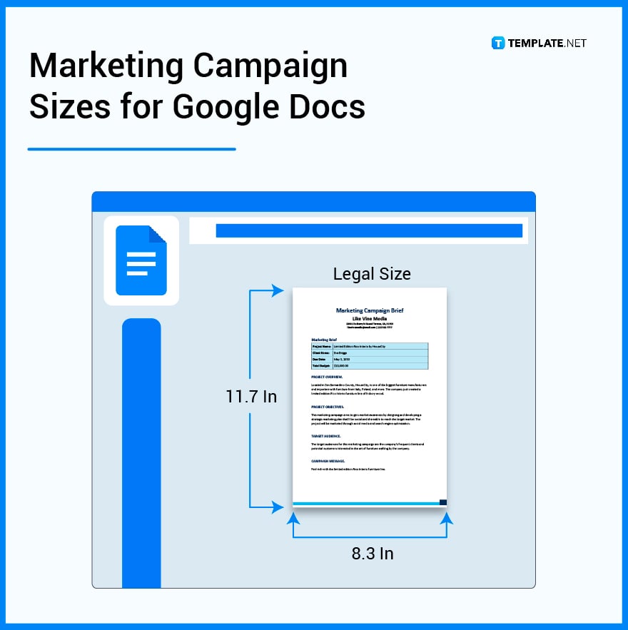 marketing campaign sizes for google docs