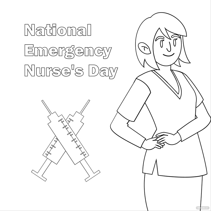 national emergency nurses day drawing vector