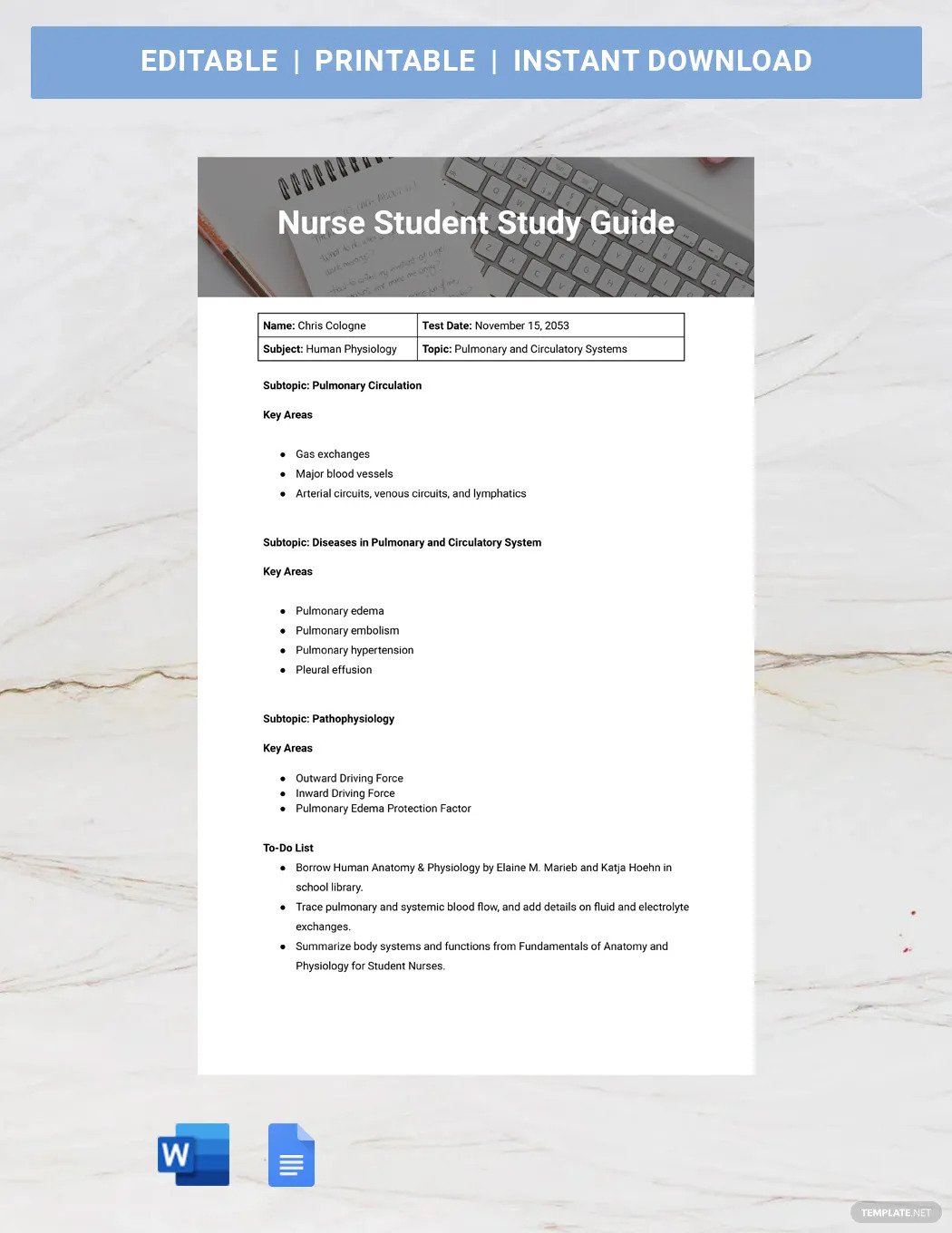 nurse student study guide ideas and examples