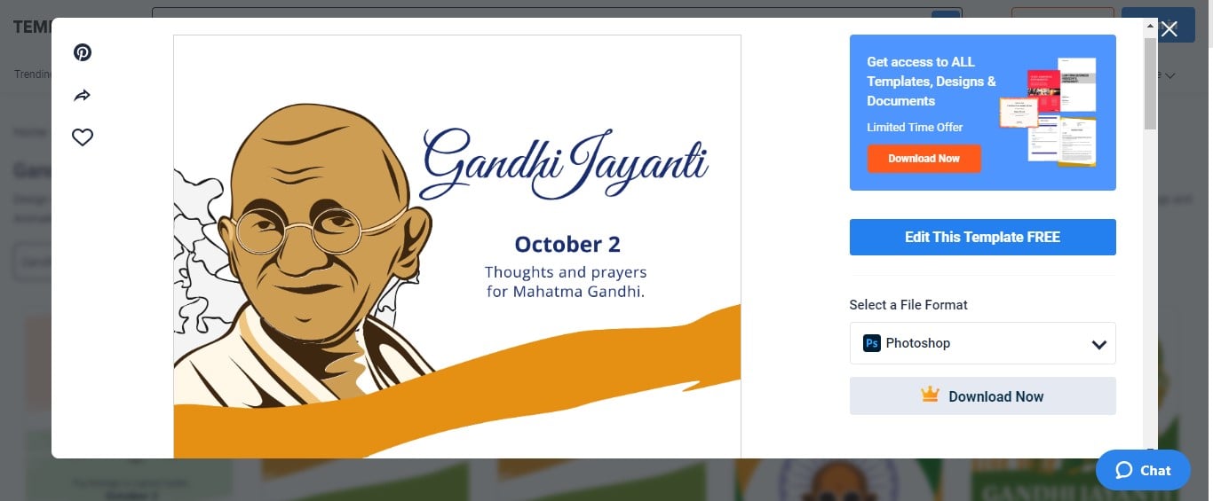 open the gandhi jayanti fb post and use it as your template
