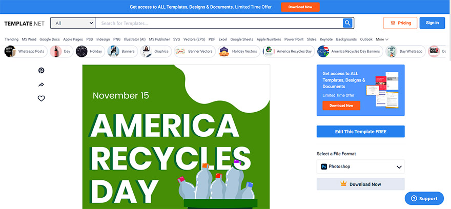 pick an america recycles day whatsapp post template