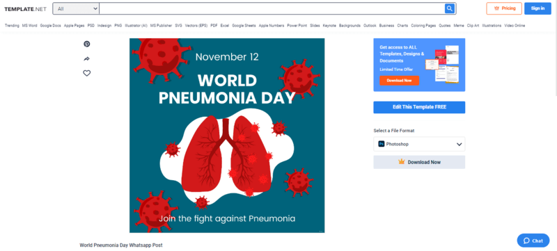 pick an astounding world pneumonia day whatsapp post template