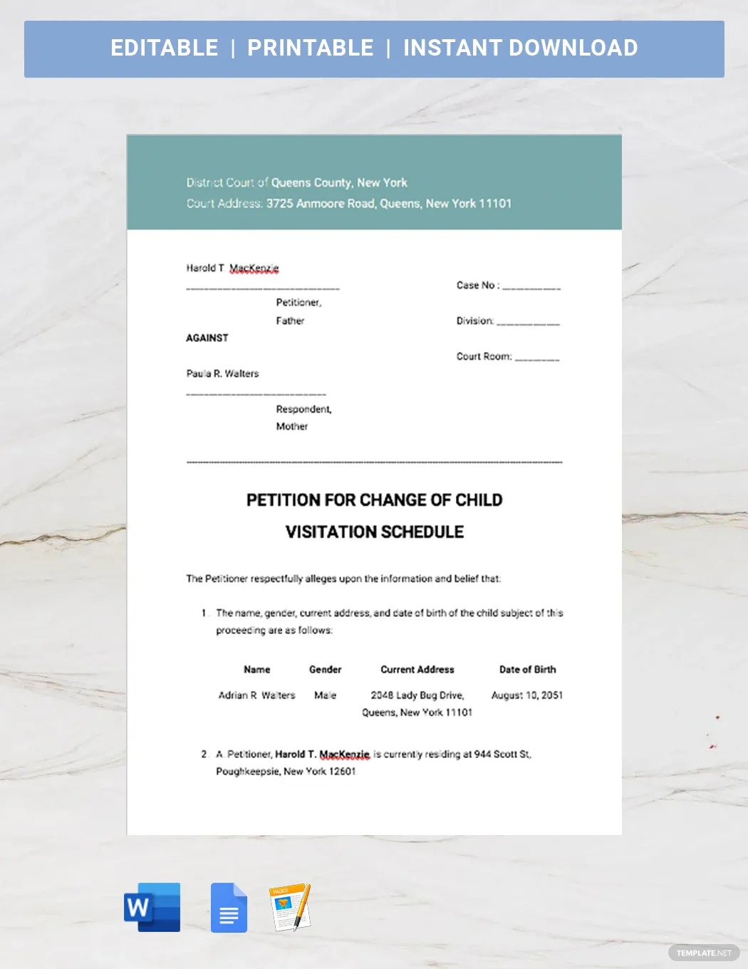 professional petition ideas and examples