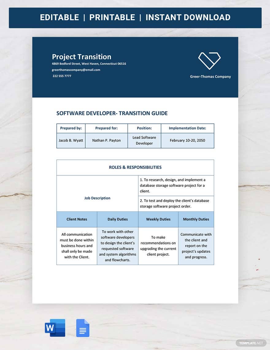 project transition ideas and examples