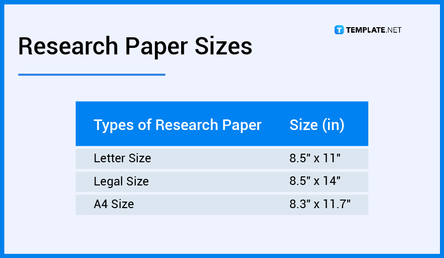 research paper paper size