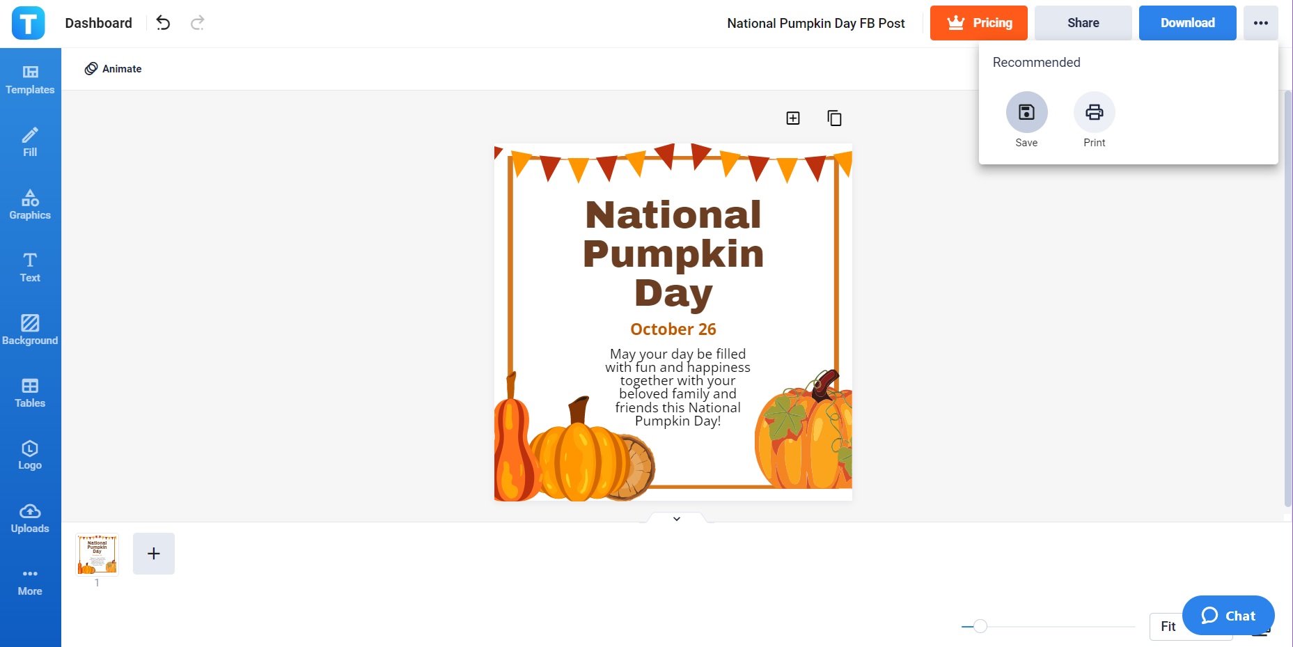 save download and upload your national pumpkin day post on facebook