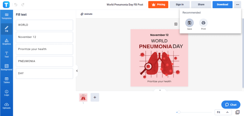 save the world pneumonia day fb post draft