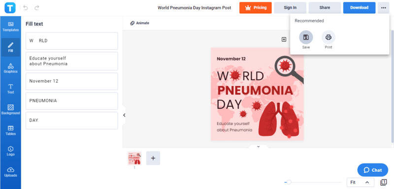 save the world pneumonia day instagram post draft