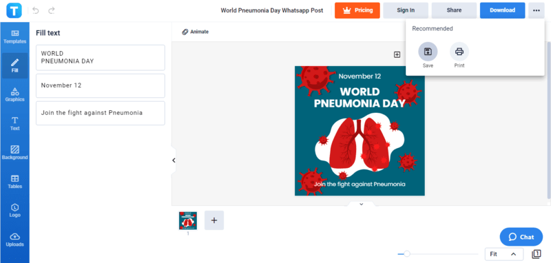 save the world pneumonia day whatsapp post draft