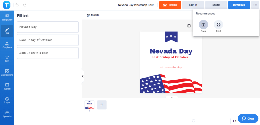 save your nevada day whatsapp post draft