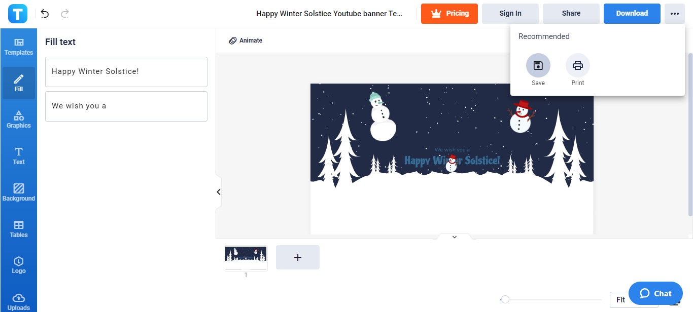 save your custom winter youtube banner