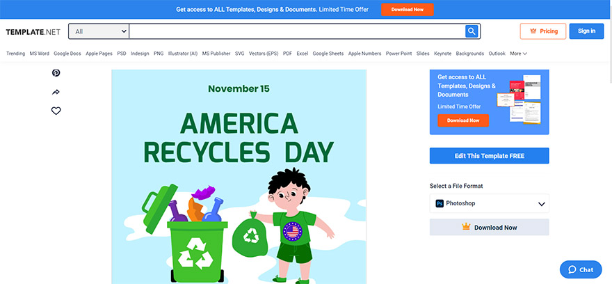 select an america recycles day fb post template