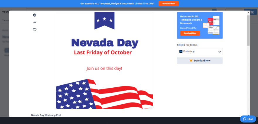 select an attractive nevada day whatsapp post template