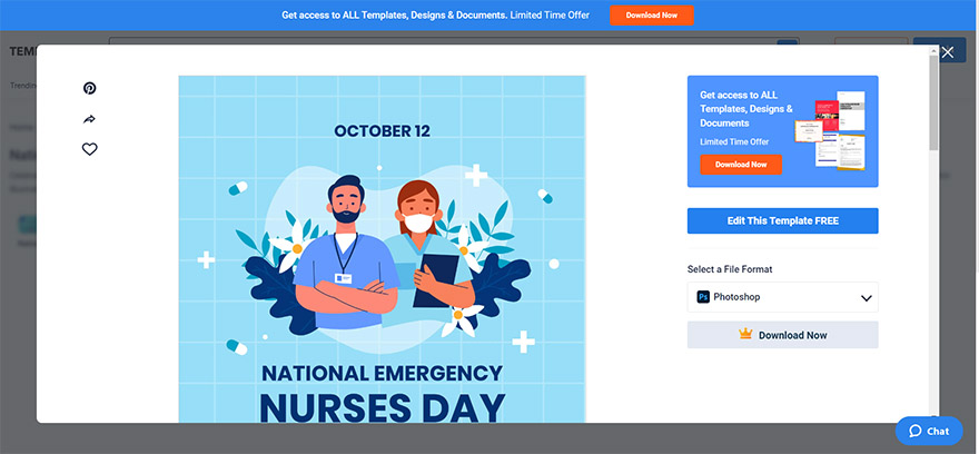 select the national emergency nurse’s day whatsapp post template