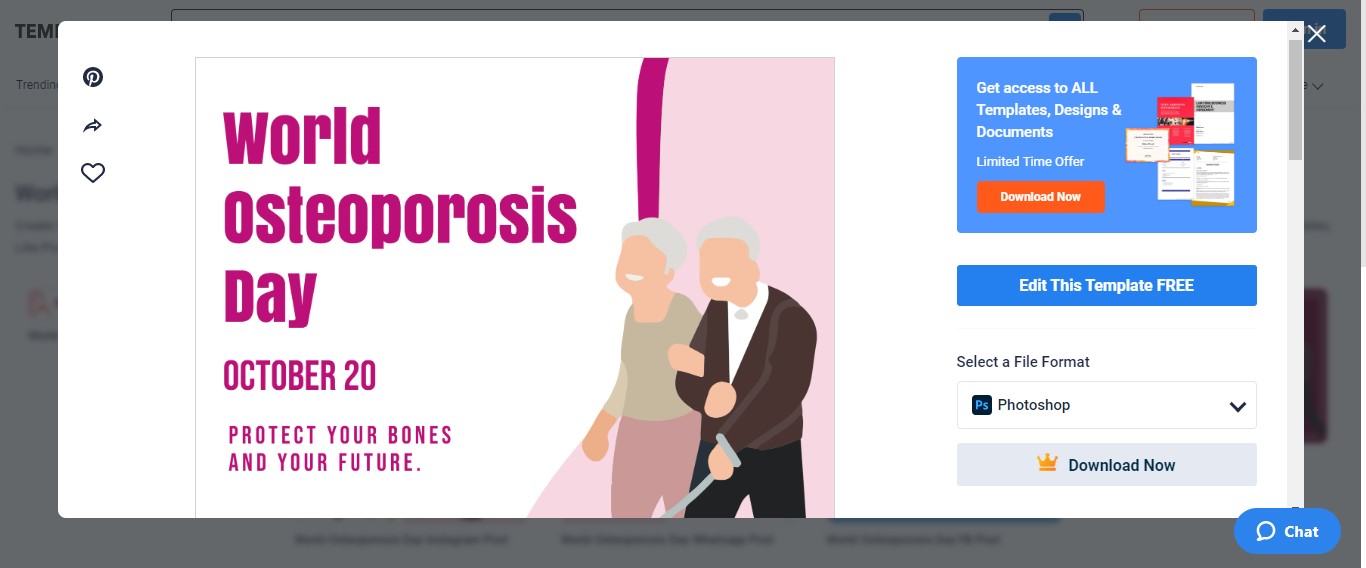 select the world osteoporosis day instagram post template