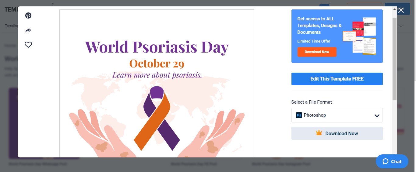 select the world psoriasis day instagram post template