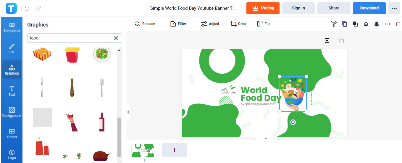 simple world food day youtube banner template template net