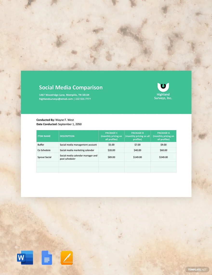 social media comparison ideas and examples