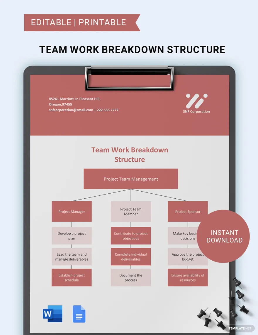team work breakdown structure