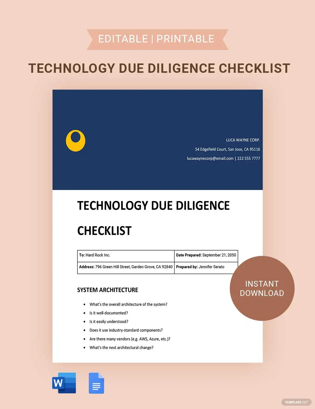 technology due diligence ideas and examples