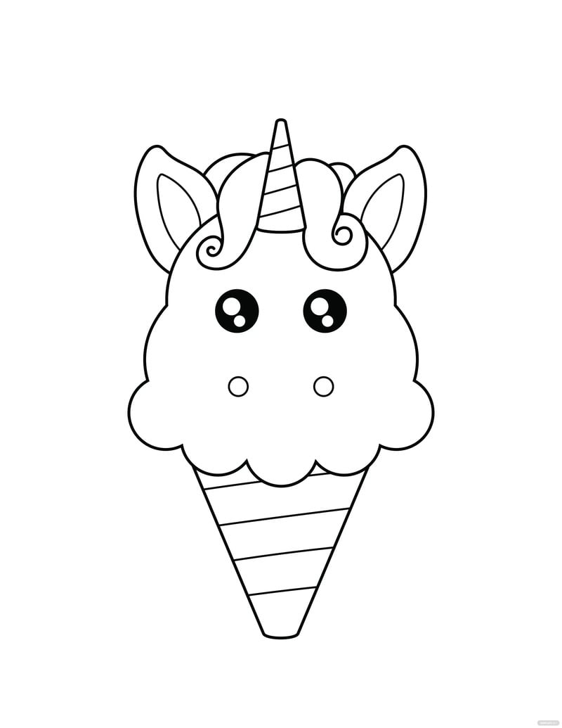 unicorn ice cream coloring page ideas and examples
