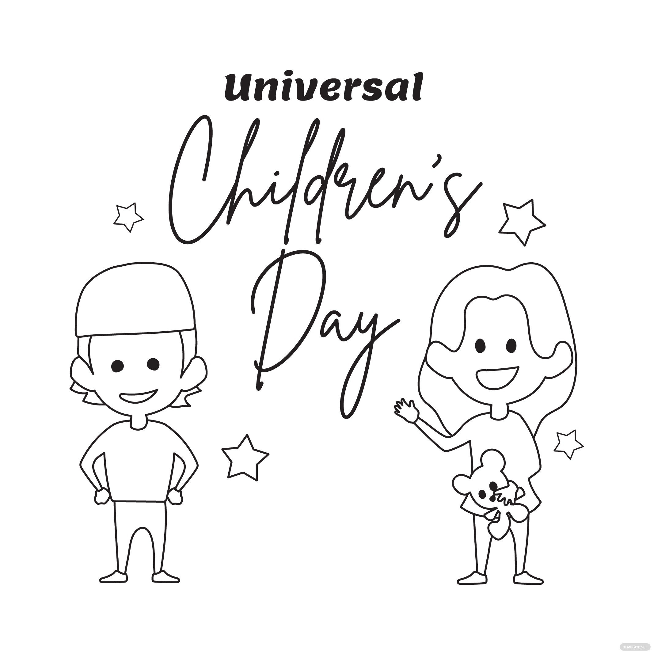 Poster with notebook paper and cute doodle drawing of happy kids and  precepts to celebrate Children s Day. 22821316 Vector Art at Vecteezy