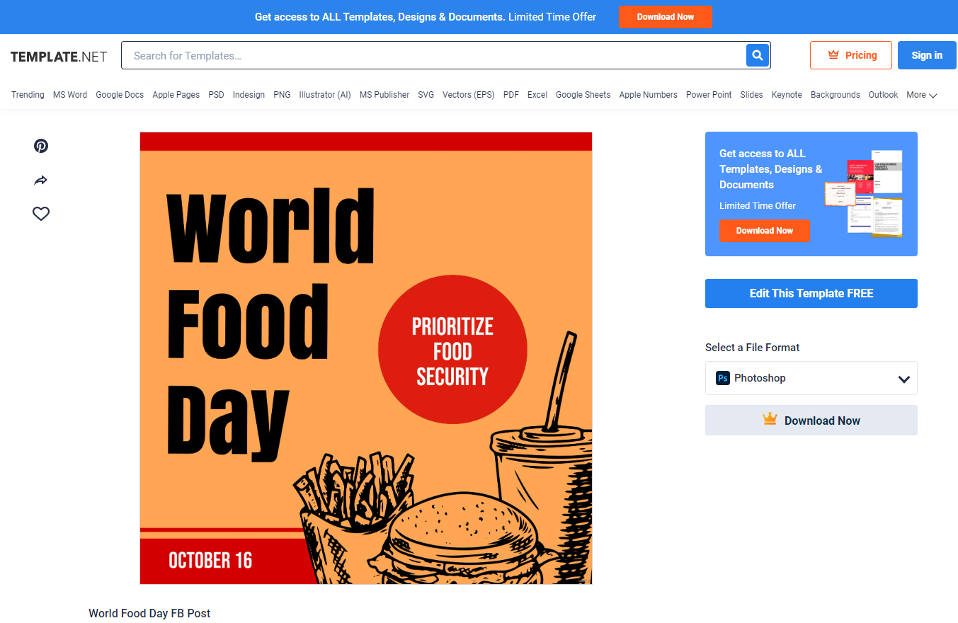 world food day fb post eps illustrator jpg psd png svg template net