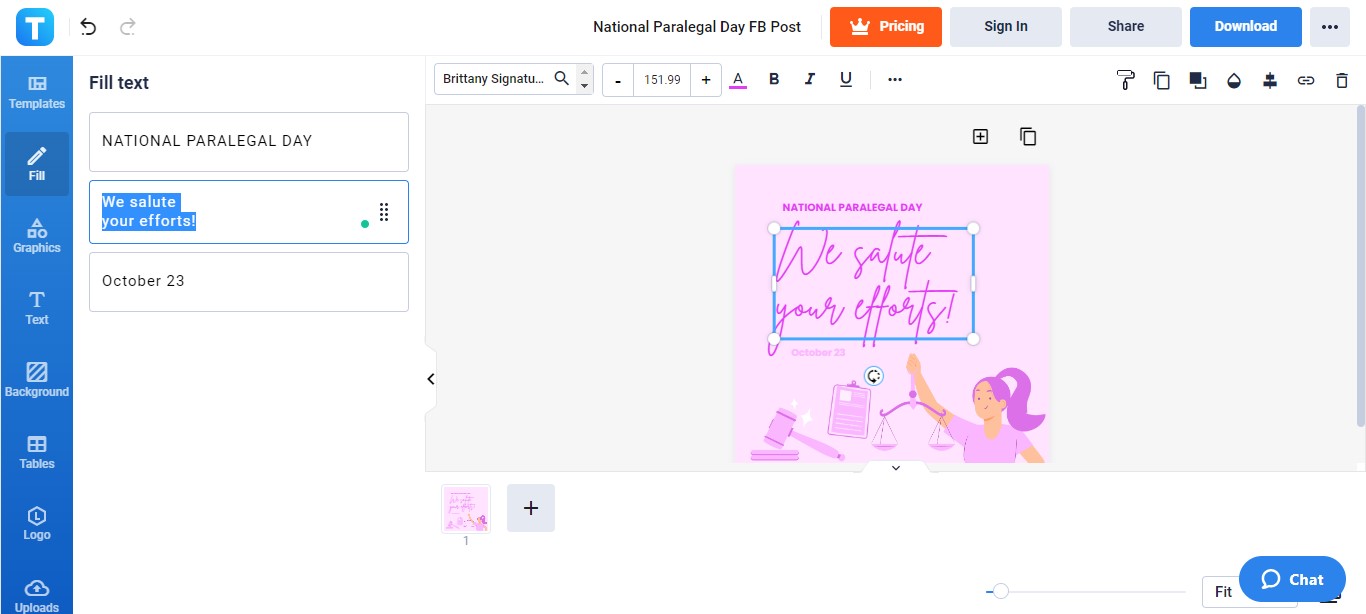 write your national paralegal day message in the template