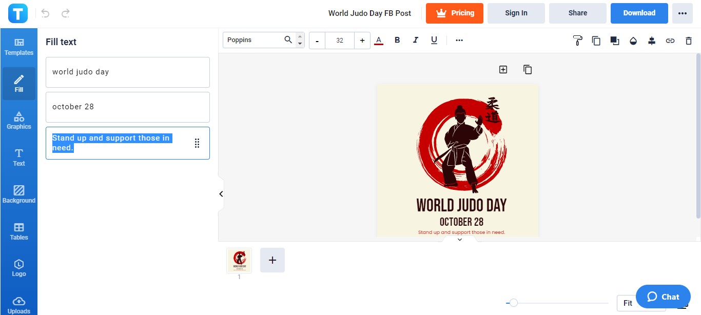 write your world judo day message