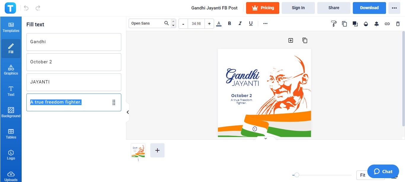 write your own gandhi jayanti slogan
