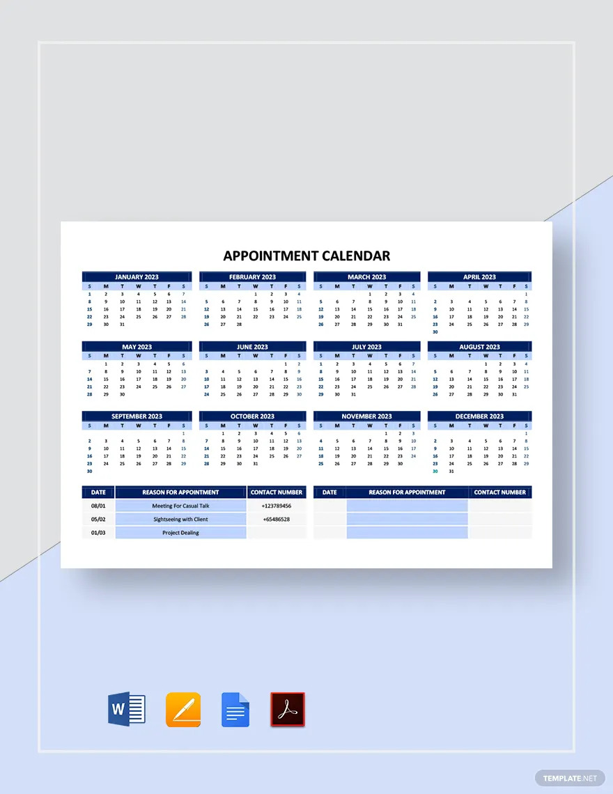 appointment calendar ideas and examples