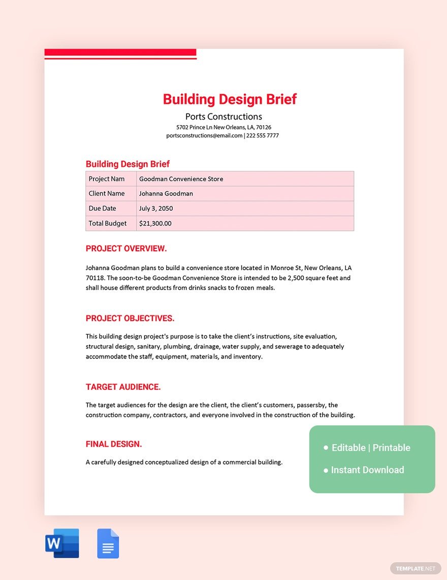 building design brief