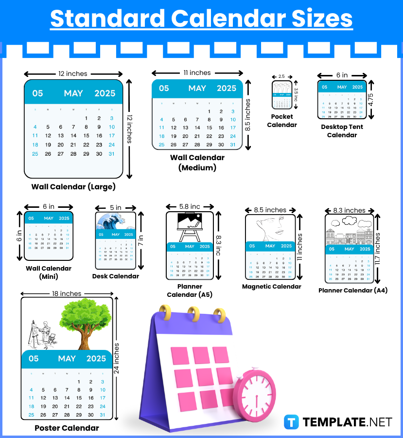 Calendar Sizes