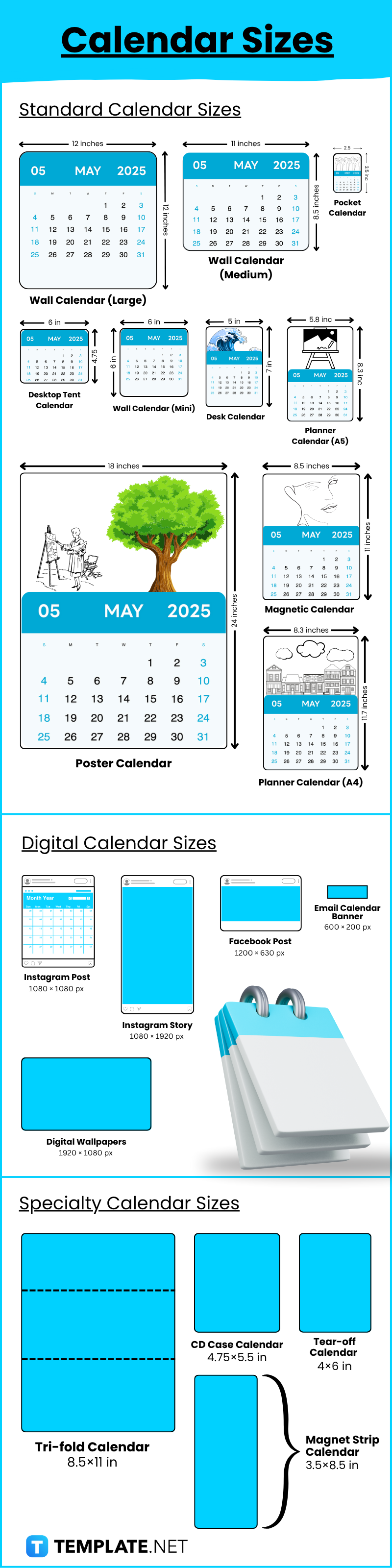 Calendar Sizes