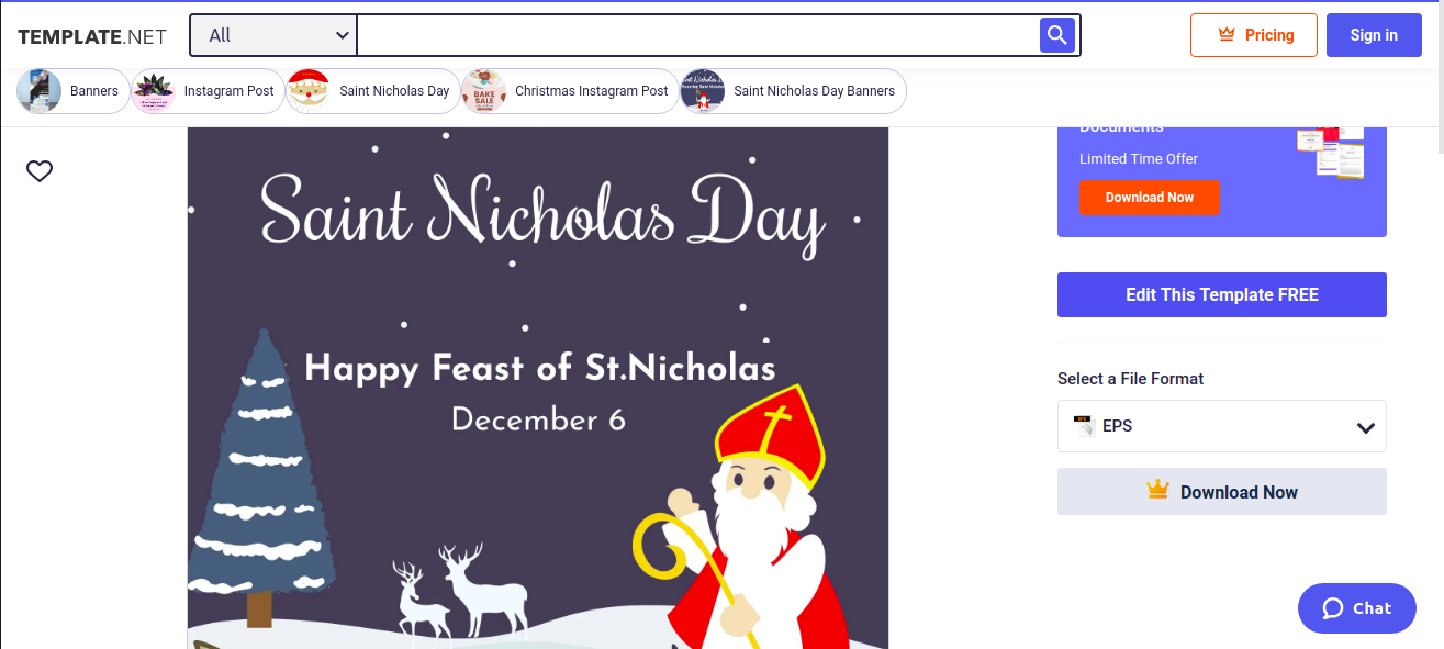 choose a saint nicholas day instagram post template