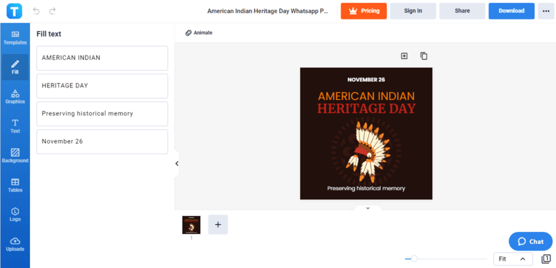 create a genuine american indian heritage day message