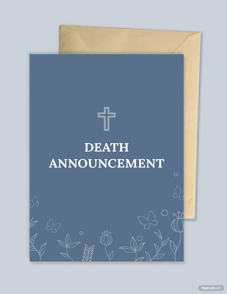 death announcement card