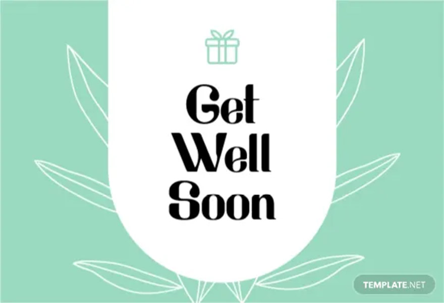 Get Well Soon Card Template With Teddy Bear Design Template