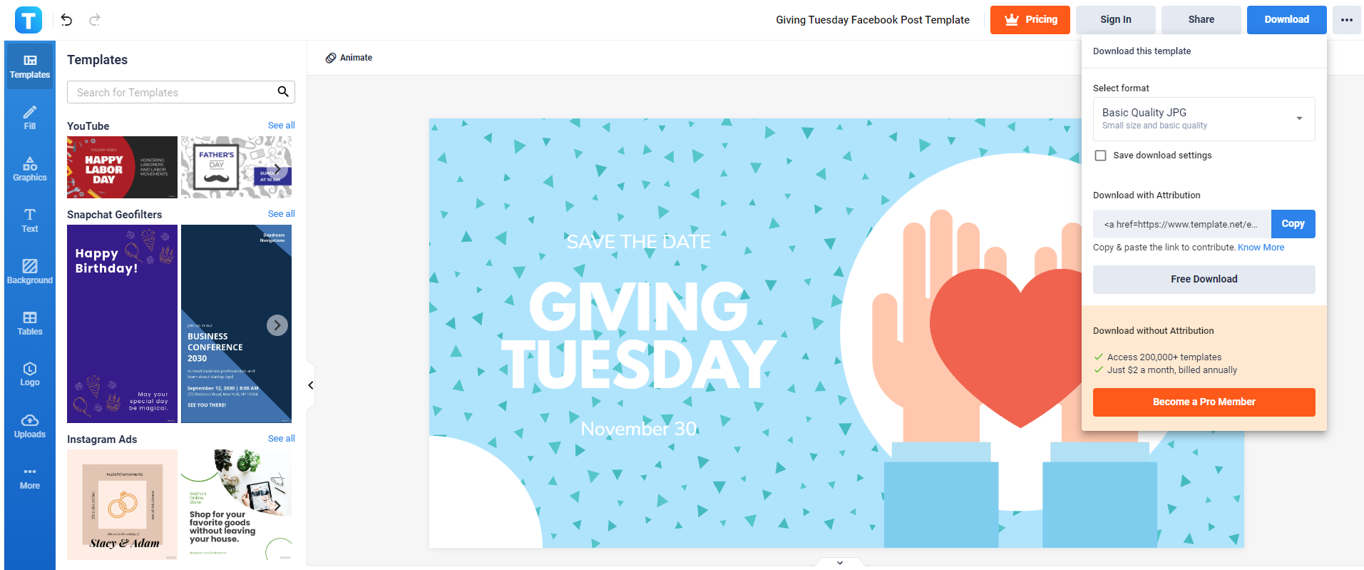 giving tuesday facebook post template