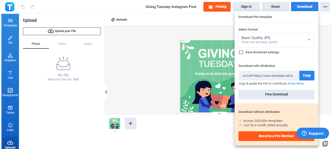 giving tuesday instagram post template net