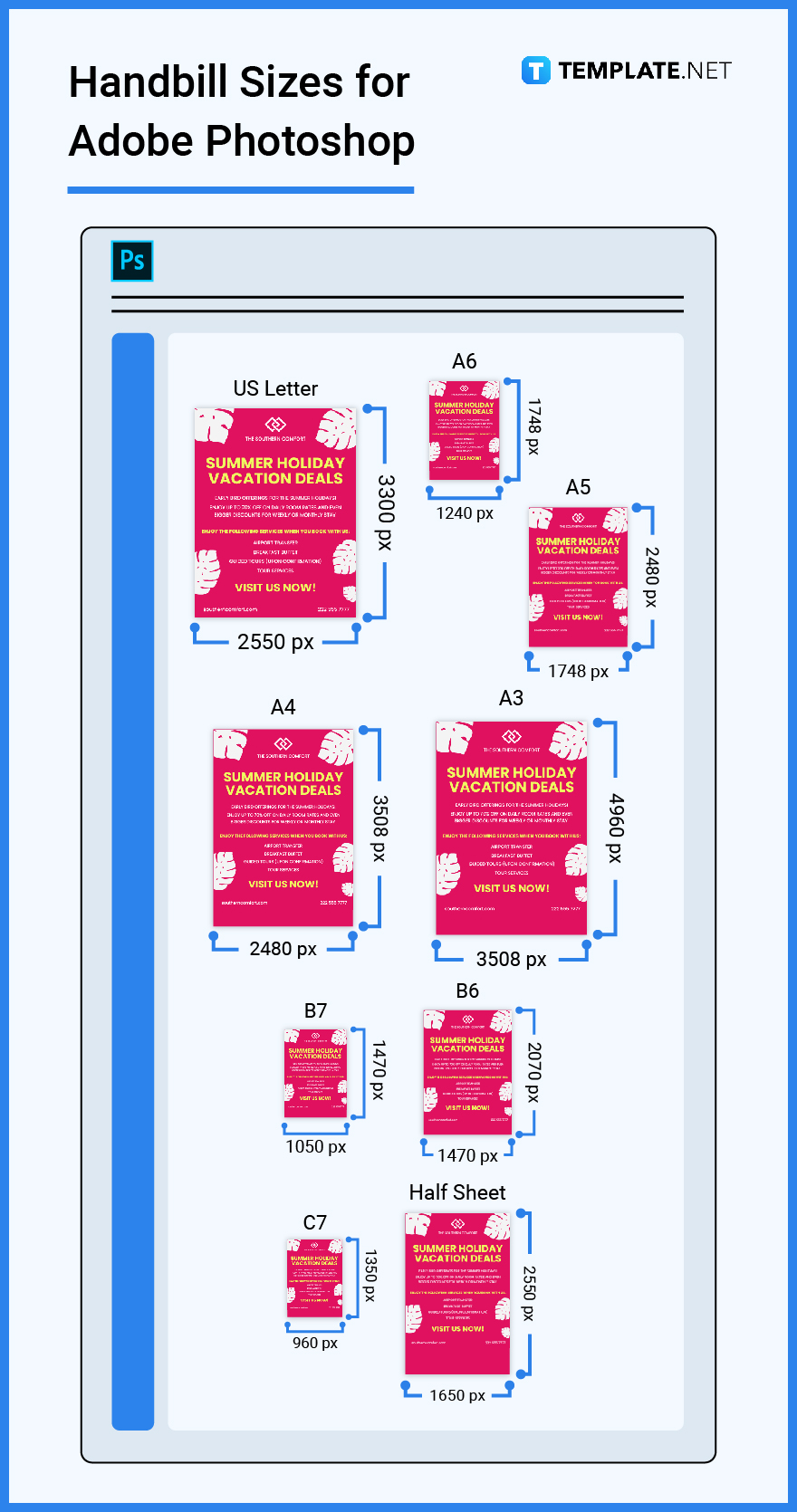 Handbill Size Dimension, Inches, mm, cms, Pixel