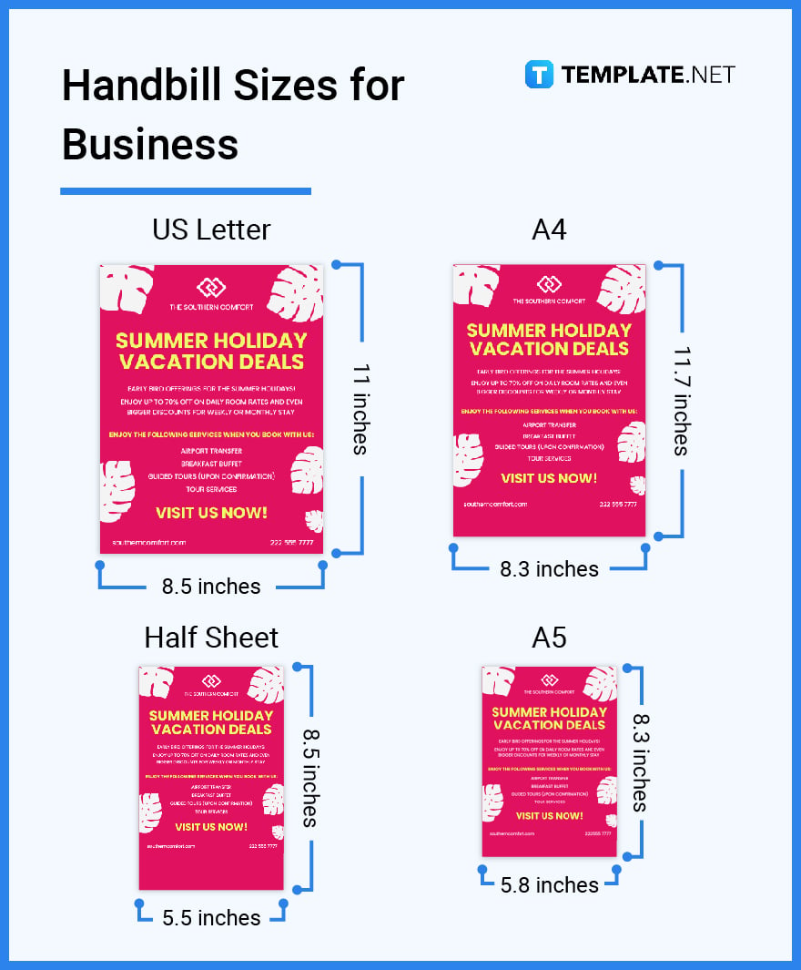 handbill sizes for business