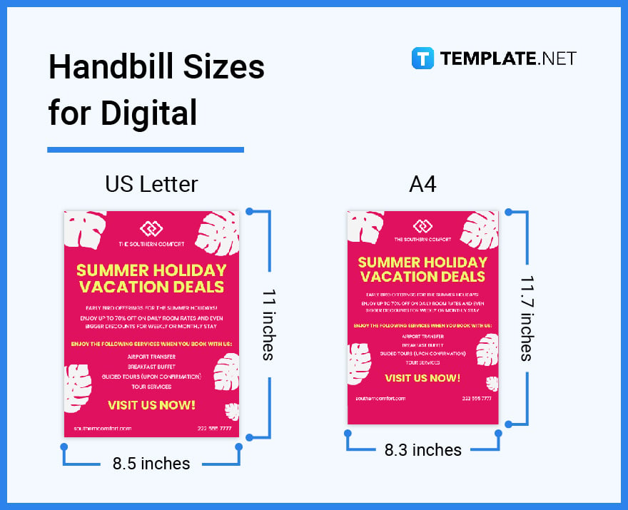 handbill sizes for digital