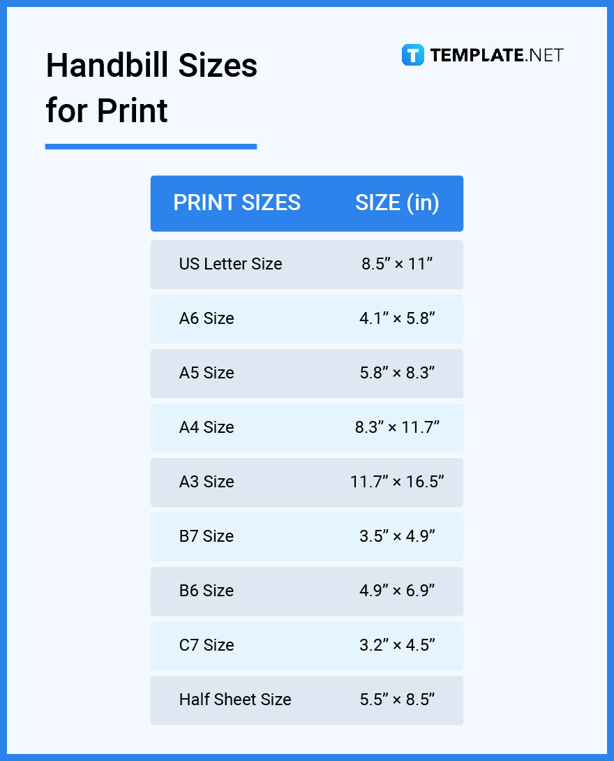 Handbill Size Dimension Inches Mm Cms Pixel